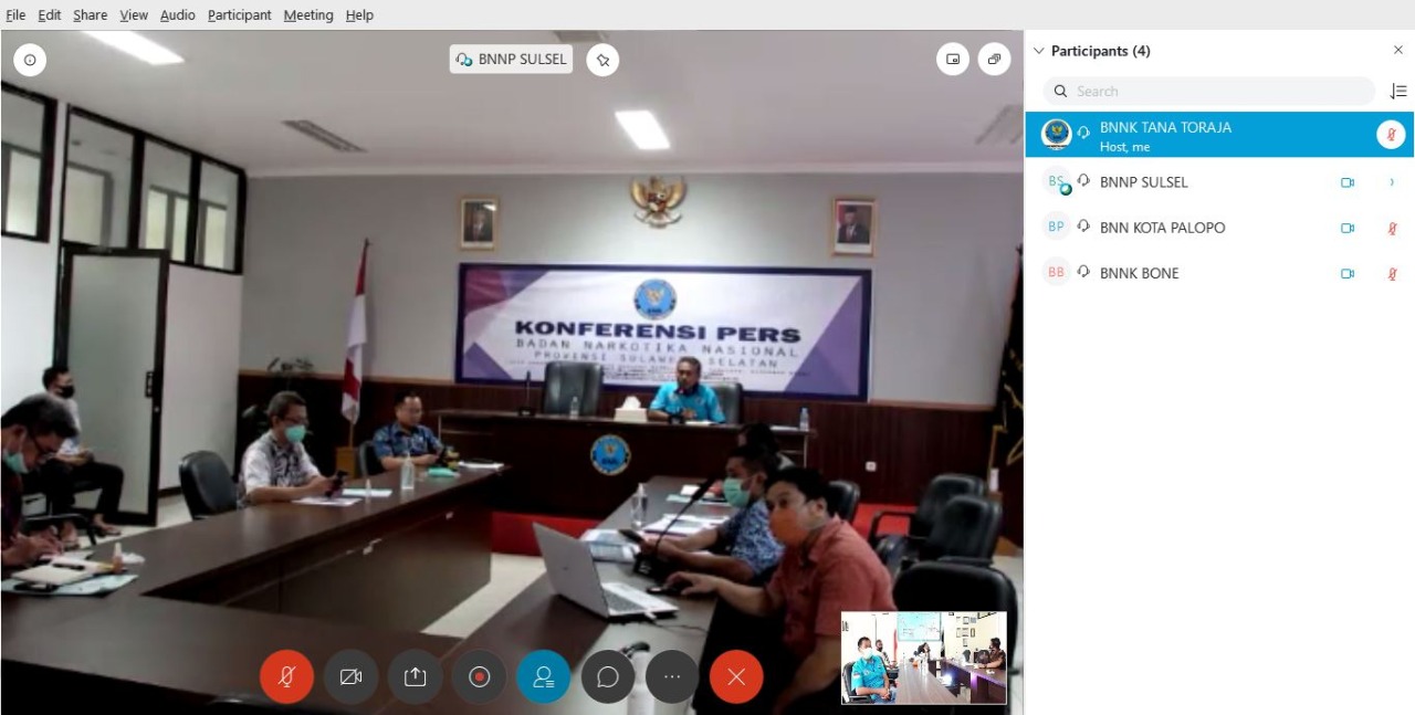 BNNK Tana Toraja mengikuti MONEV Lingkup BNNP Sulawesi Selatan Secara Virtual BNNK Tana Toraja mengikuti MONEV Lingkup BNNP Sulawesi Selatan Secara Virtual