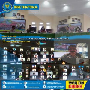 Diseminasi Informasi P4GN kepada Siswa/i SMA Negeri 1 Toraja Utara via Zoom Meeting.