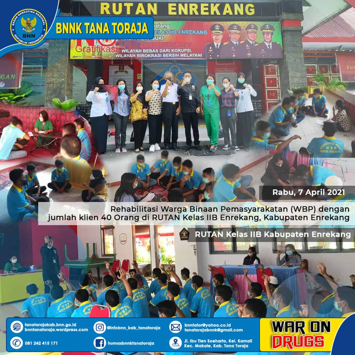 Rehabilitasi Warga Binaan Pemasyarakatan (WBP) di Rutan Kelas II B Enrekang