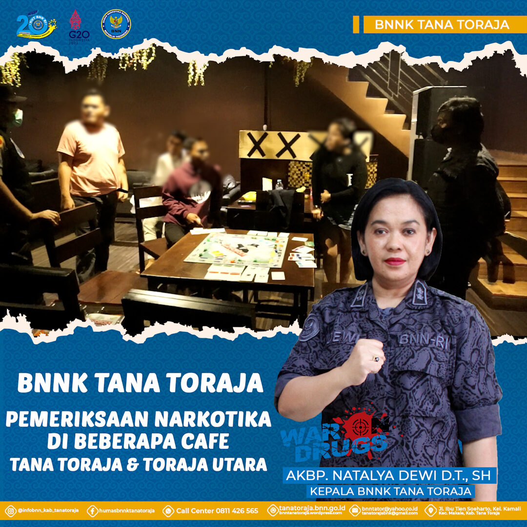 PEMERIKSAAN NARKOTIKA DI BEBERAPA CAFE DI TANA TORAJA DAN TORAJA UTARA