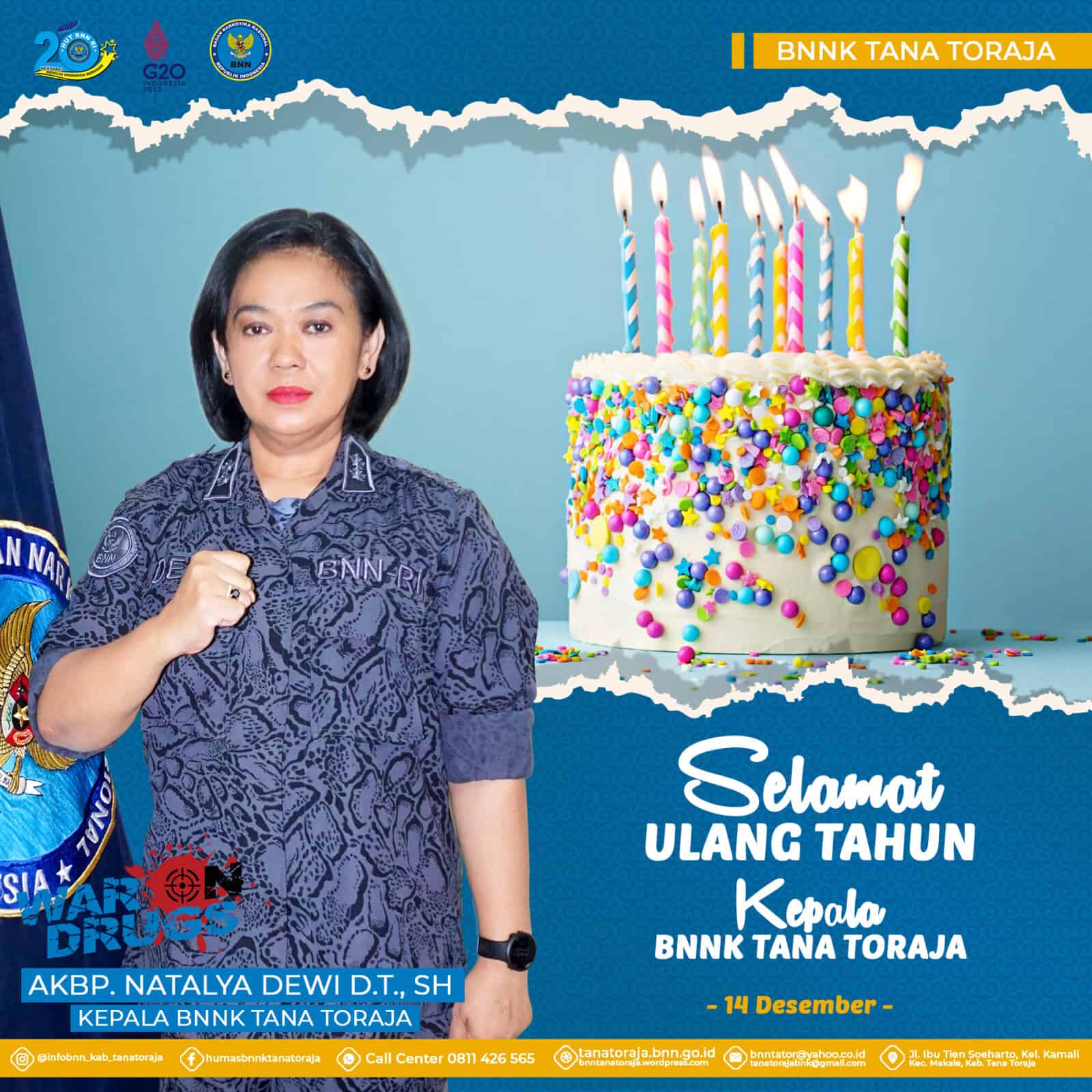 SELAMAT ULANG TAHUN KEPALA BNNK TANA TORAJA